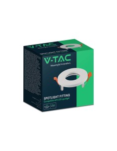 V-TAC GU10 Корпус Алумин Кръг Бял IP44 - 24221 - Цена | LEDs4economy 2