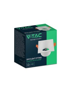 V-TAC GU10 Корпус Алумин Квадрат Бял - 24224 - Цена | LEDs4economy 2