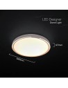 V-TAC LED Designer Domelight 30W/60W/30W Remote Contron 3in1 Dimmable Walnut Grain - 24206 - 4
