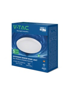 V-TAC REAL MICROWAVE PRESENCE SENSOR LAMP LED BY CREE CCT: 5IN1 POWER SELECT -WHITE - 24360 - Цена | LEDs4economy 2