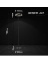 V-TAC 25W LED Декоративна Наземна Лампа (D250mm*H25mm) 4000K Пясъчно Черно - 24292 - 4