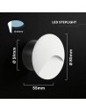 V-TAC 3W LED Осветление За Стъпала 3000K Бяло Тяло Кръг IP65 - 24230 - 5