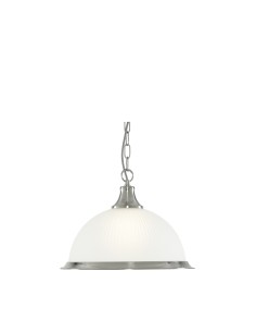 Searchlight® I Пендел American Diner - сребро и киселинно стъкло I 1 x E27 - 1044 - Цена | LEDs4economy