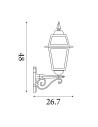 Searchlight® I Фенер New Orleans - черно злато, прозрачно стъкло, IP44 I 1 x E27 - 1521 - 4