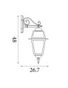 Searchlight® I Фенер New Orleans - черно злато, прозрачно стъкло, IP44 I 1 x E27 - 1522 - 4