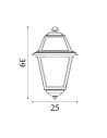 Searchlight® I Фенер New Orleans - черно злато, стъкло, IP44 I 1 x E27 - 1523 - 4