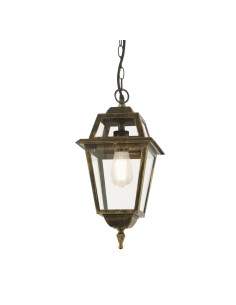 Searchlight® I Висящ фенер New Orleans, черно злато и стъкло, IP44 I 1 x E27 - 1526 - Цена | LEDs4economy