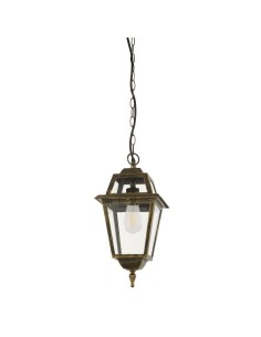 Searchlight® I Висящ фенер New Orleans, черно злато и стъкло, IP44 I 1 x E27 - 1526 - Цена | LEDs4economy 2