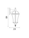 Searchlight® I Фенер Capri - алуминий, рустик кафяво и стъкло, IP44 I 1 x E27 - 1563 - 4