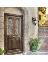 Searchlight® I Фенер Capri - алуминий, рустик кафяво и стъкло, IP44 I 1 x E27 - 1563 - 5