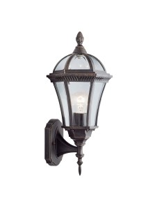 Searchlight® I Фенер Capri - алуминий, рустик кафяво и стъкло, IP44 I 1 x E27 - 1565 - Цена | LEDs4economy