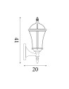 Searchlight® I Фенер Capri - алуминий, рустик кафяво и стъкло, IP44 I 1 x E27 - 1565 - 4
