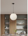 Searchlight® I Пендел Atom - черен метал и опалово стъкло I 1 x E27 - 6099 - 5