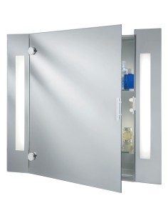 Searchlight® I Огледален шкаф за баня Bathroom Mirror с осветление и контакт за самобръсначка, IP44 I 1 x LED - 6560 - Цена | LE