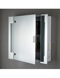 Searchlight® I Огледален шкаф за баня Bathroom Mirror с осветление и контакт за самобръсначка, IP44 I 1 x LED - 6560 - Цена | LE 2