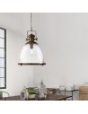 Searchlight® I Industrial Пендел - античен месинг и прозрачно стъкло I 1 x E27 - 6659 - 5