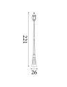 Searchlight® I Градински стълб Bel Aire 221 см - копринено черно и стъкло, IP23 I 1 x E27 - 7174 - 4
