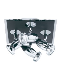 Searchlight® I Спот Comet - матово черно и полиран хром I 4 x GU10 - 7494 - Цена | LEDs4economy