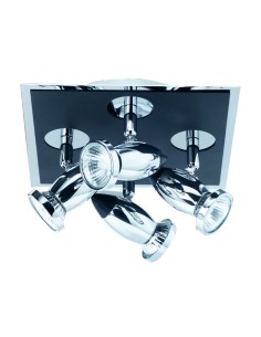 Searchlight® I Спот Comet - матово черно и полиран хром I 4 x GU10 - 7494 - Цена | LEDs4economy 2