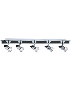 Searchlight® I Спот Comet - матово черно и полиран хром I 5 x GU10 - 7495 - Цена | LEDs4economy