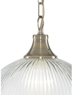 Searchlight® I Пендел American Diner - Античен месинг и стъкло I 1 x E27 - 9369 - Цена | LEDs4economy 2