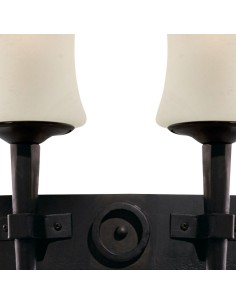 Searchlight® I Аплик Cartwheel - черен метал и шлифовано стъкло I 2 x E27 - 0812-2BK - Цена | LEDs4economy 2