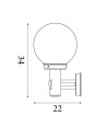 Searchlight® I Външен аплик Orb - неръждаема стомана, бял абажур I 1 x E27 - 085 - 4