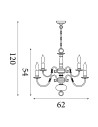 Searchlight® I Пендел Flemish 1 - масивен месинг I 12 x E14 - 1019-12AB - 4