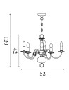 Searchlight® I Пендел Flemish - масивен месинг I 5 x E14 - 1019-5AB - 4