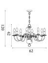 Searchlight® I Пендел Flemish - масивен месинг I 8 x E14 - 1019-8AB - 4