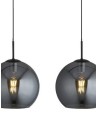 Searchlight® I Пендел Amsterdam - черен метал и опушено стъкло I 4 x E27 - 1024-4SM - 3