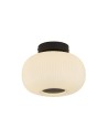 Searchlight® I Lumina плафон - черен метал и опалово оребрено стъкло I 1 x E27 - 10271-1BK
