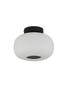 Searchlight® I Lumina плафон - черен метал и опалово оребрено стъкло I 1 x E27 - 10271-1BK - Цена | LEDs4economy 2