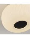 Searchlight® I Lumina плафон - черен метал и опалово оребрено стъкло I 1 x E27 - 10271-1BK - 3