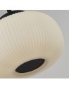 Searchlight® I Пендел Lumina - черен метал и опалово оребрено стъкло I 1 x E27 - 10272-1BK - 3