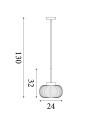 Searchlight® I Пендел Lumina - черен метал и опалово оребрено стъкло I 1 x E27 - 10272-1BK - 4
