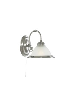 Searchlight® I Аплик American Diner - сатенено сребрист метал и киселинно стъкло I 1 x E27 - 1041-1 - Цена | LEDs4economy