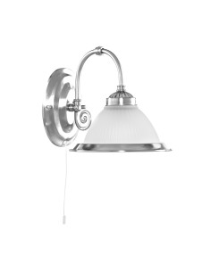 Searchlight® I Аплик American Diner - сатенено сребрист метал и киселинно стъкло I 1 x E27 - 1041-1 - Цена | LEDs4economy 2