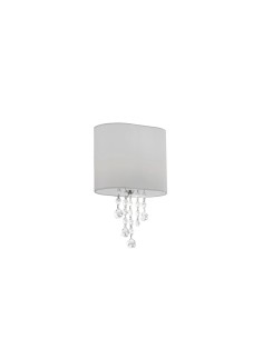 Searchlight® I Аплик Nina - хром, кристал и текстилен абажур I 1 x E14 - 1051-1CC - Цена | LEDs4economy 2