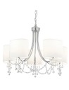 Searchlight® I Пендел Nina - хромирани, кристални и текстилни абажури I 5 x E14 - 1055-5CC