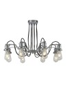 Searchlight® I Пендел Olivia - хромиран и черен оплетен кабел I 8 x E27 - 1068-8CC