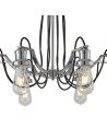 Searchlight® I Пендел Olivia - хромиран и черен оплетен кабел I 8 x E27 - 1068-8CC - 2