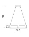 Searchlight® I LED Полилей Moonbeam, черен метал и мраморизирана смола I x LED - 10868-1BK - 4