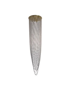 Searchlight® I Пендел Swoop, сатениран месинг и прозрачен кристал I 10 x GU10 - 10883-10SB - Цена | LEDs4economy 2