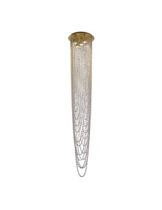 Searchlight® I Пендел Swoop, сатениран месинг и прозрачен кристал I 5 x GU10 - 10883-5SB - Цена | LEDs4economy