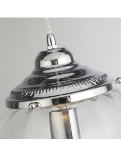 Searchlight® I Пендел Moscow - хромиран метал и оребрено стъкло I 1 x E27 - 1091CC - Цена | LEDs4economy 2