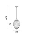 Searchlight® I Пендел Moscow - хромиран метал и оребрено стъкло I 1 x E27 - 1091CC - 3