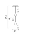 Searchlight® I Пендел Seeds, метална, лате, с шампанско стъкло I 5 x LED - 11141-5LT - 4
