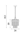 Searchlight® I Пендел Lara, злато с прозрачни стъклени пръчици I 1 x E27 - 11200-1GO - 4