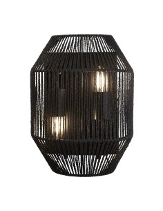Searchlight® I Аплик Wicker - матово черно метално покритие и черен въжен абажур I 2 x E27 - 11201-2BK - Цена | LEDs4economy